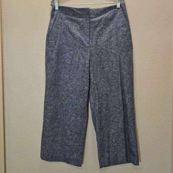 Ann Taylor Wide Leg Linen Cropped Pamts Size 10 - Picture 1 of 7